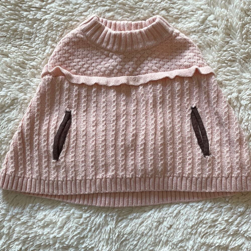 Like New Janie and Jack Pink Cape 6-12 Months
